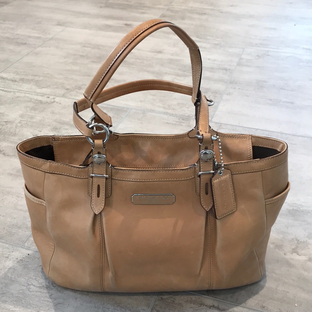 Coach Authentic Neutral Leather Midsize Satchel - image 1
